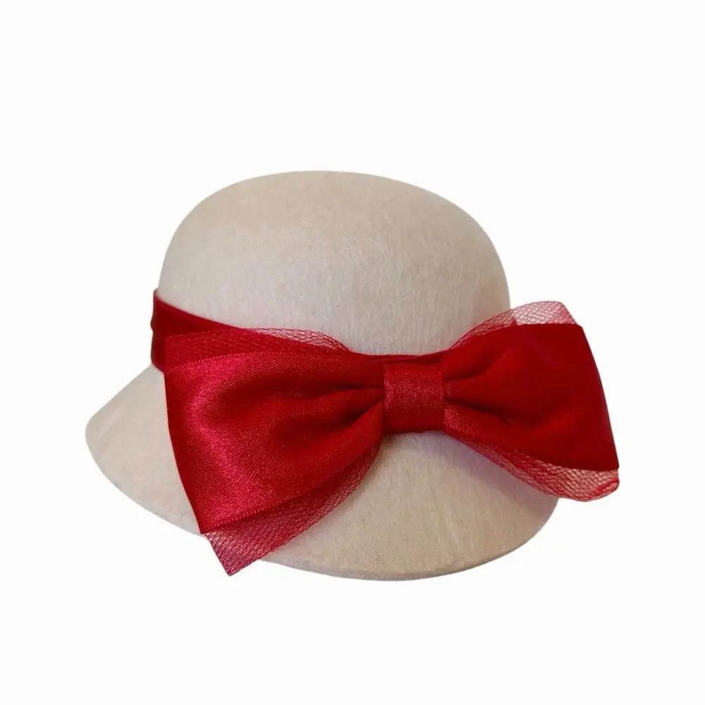 American Girl Kit Kittredge Meet Outfit Beforever Hat Cream Felt Red Ribbon